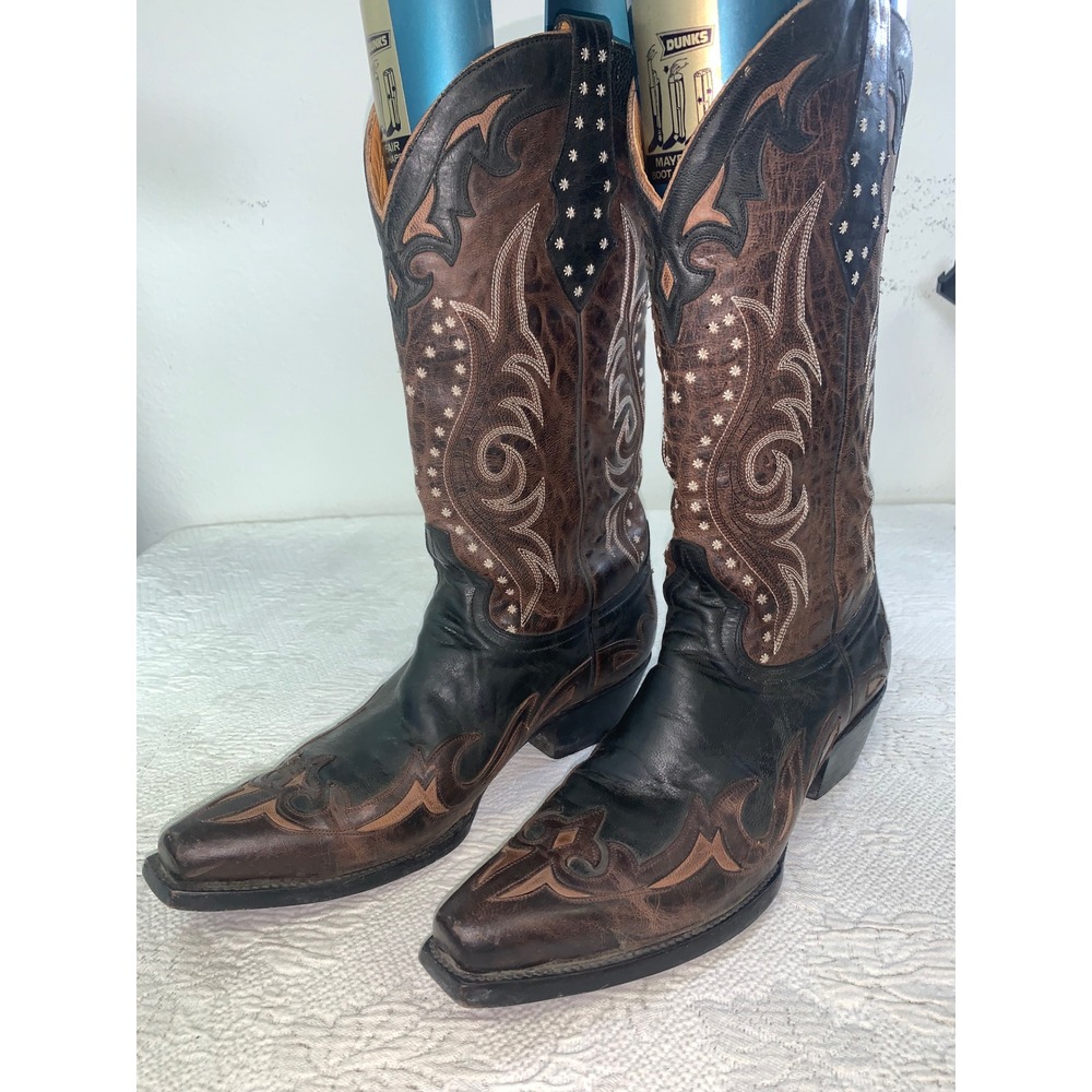 Old Gringo Vencida Star Mens Western Cowboy Boots Brown Black Leather 9 D